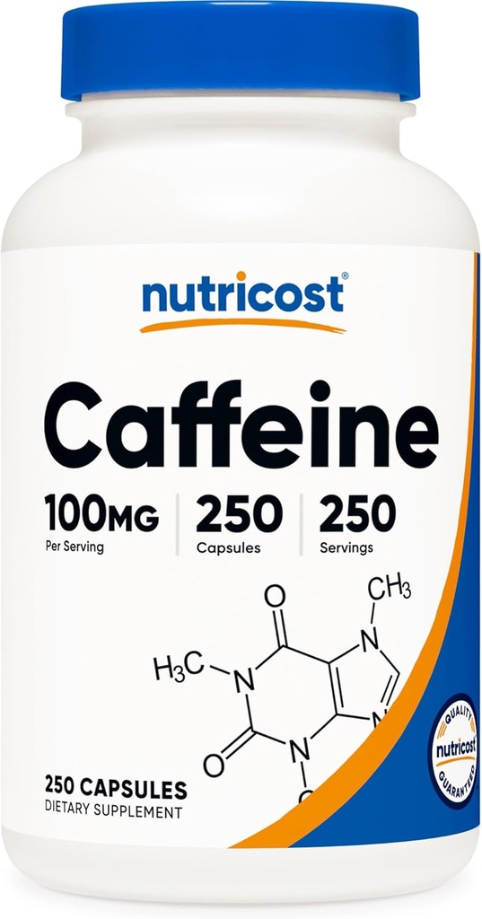 Nutricost Caffeine Pills 100 mg In Service, 250 Capsules