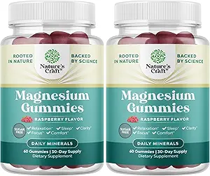 Yetişkinler için Sugar Free Magnezyum Gummies - Vegan Chewable Magnezyum Citrate Gummies with 180mg Elemental - Rahatlama Gummy Non GMO Halal ve Gluten Free Berry Flavor (2 Ay)