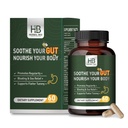 Herbal BEE Gut Health - Gas and Bloating Relief, Constipation, Leaky Gut Tamir - Gut Cleanse & Restore Digestion - Düzenliliği, Kolon Temizliği, 60 Capsules