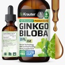 BIO KRAUTER Ginkgo Biloba Extract - Liquid Ginkgo Biloba Supplements for Brain - Vegan, Alcohol & Sugar Free - 2 Fl Oz