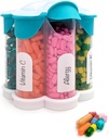 Ekstra Büyük Pill Organizer Günlük, Haftalık, Aylık Tamam Şişe, Sevimli Çiçeği 7 XL Karşılaştırmalı, Vitaminler için Easy-Open Pill Box, İlaçlar, Dahiller (Teal)