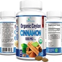 Organik Ceylon Cinnamon - hizmet başına 1000 mg, sertifikalı Organik True Cinnamon Supplement, antioksidan, Hızlı Aborpsiyon - 60 Tabletler