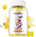 Magnezyum Gummies Yetişkinler Çocuklar - Sugar Free Chewable Vegan Algaeuba Supplements for Women Men Support Plus Bone Strength ile çinko Piyal Vitamin D3 K2 Lemon Flavor 60CT