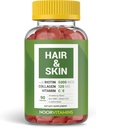 Noor Vitamins Halal Saçlar Biotin, Collagen, Silica, C & E Supports Saç, Skin & Nail Sağlık; Doğal Strawberry Gummy Vitaminleri. GMO, Gluten Free & a Certified Halal Vitamin (90 Kont)