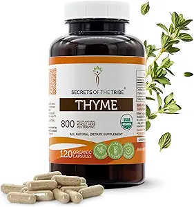 Μυστικά του Θυμαριού Φυλής 120 Κάψουλες, 800 mg, USDA Οργανικό Θυμάρι (Thymus Vulgaris) Αποξηραμένο Φύλλο (120 Κάψουλες)