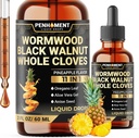 11in1 2100 mg Black Walnut Wormwood Cloves Tinture, Oregano & 7 More - Wormwood Liquid Drops - Pineapple Flavor - 2 FL OZ - 60 Days Supply