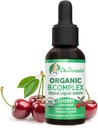 Organik B Vitamin Kompleksi Ölçeği | B3, B6, B7, B9 & Metrik B12 Yetişkinler ve Çocuklar için Merdivenler | Vegan Cherry Flavor 1oz | 60 Hizmet / 2 Ay Supply