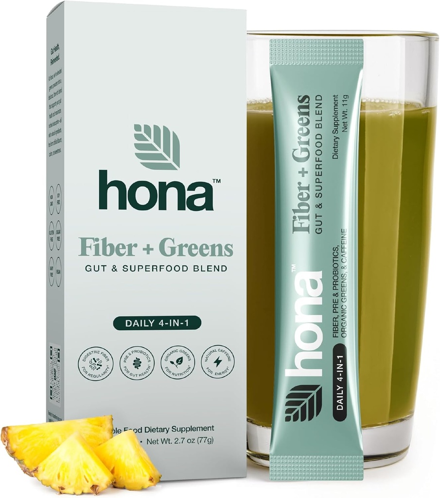 Gut & Superfood Blend, Greens Toz Prebiyotiks, Probiyotikler, Fiber & Natural Caffeine, Gluten Free, Sugar Free, Vegan, Non GMO Greens Superfood
