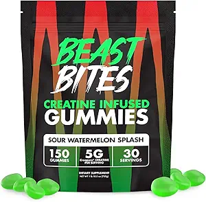 BEAST BITES - Creatine Infused Gummies - 5g Creapure Creatine Monohydrate Per Serving - NSF Certified for Sport - 30 Υπηρεσίες