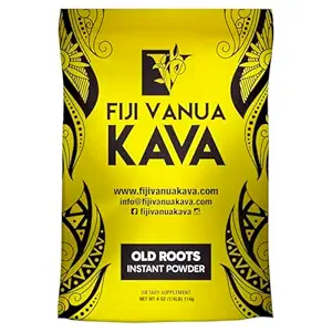 Fiji Vanua Kava Instant Old Roots Kava Toz, donmuş yeşil meyve suyu Kava Drink Toz, Sıvı-mutlu, Fijian Instant Noble, Herbal Supplement, 4 oz