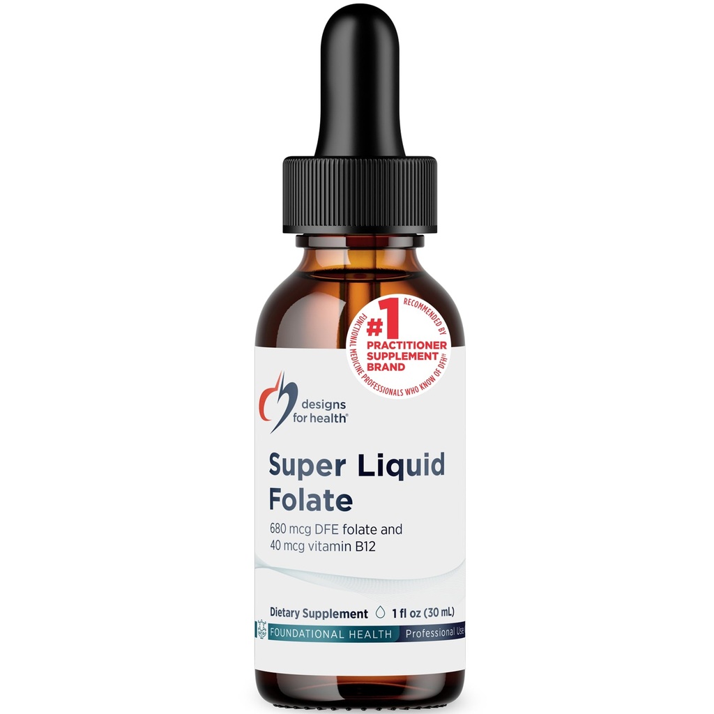 Sağlık B12 + Folate Drops için tasarımlar - Super Liquid Folate with Vitamin B12 as Torchcobalamin - 400mcg Folate + 40mcg Me12 per Drop, Non-GMO + Vegetarian (660 hizmet / 1 Fl Oz)