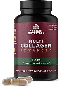 Eski Beslenme Multi Collagen Advanced Lean with Probiyotiks, Hydrolyzed Collagen, Desteği Sağlıklı Kilo kaybı ve Fat kaybı, 90 Kont Kont