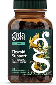 Gaia Herbs Tiroid Desteği - Ashwagandha, Kelp, Brown Seaweed & Schisandra'yı Sağlıklı Metabolik Dengeyi Desteklemek ve genel Well-Being* - 120 Vegan Sıvı Phyto-Capsules (40-Day Supply)