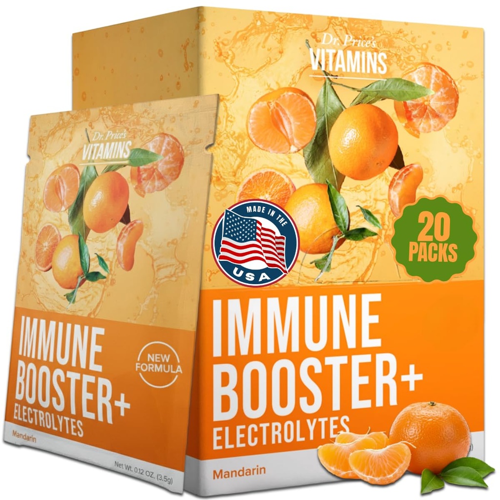 Immune Support + Electrolytes | 1000 mg Vitamin C, çinko & Chromium | Hydration & Wellness Toz | Sugar-Free, Fast-Absorbing Drink Mix | Easy-to-Mix Packets for Daily Use, Travel & Recovery