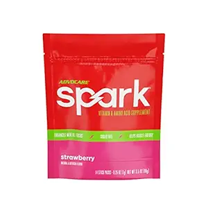 AdvoCare Spark Vitamin & Amino Acid συμπλήρωμα - Focus & Energy Drink Powder Mix with Vitamin A, B-6, C & E - Περιλαμβάνει επίσης L-καρνιτίνη & L-Τυροσίνη - Φράουλα, 14 Stick συσκευασίες