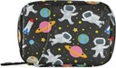 Space Travel Galaxy Astronauts Pill Box 7 Day Pill Case Bag Travel Pill Organizer Bag with Surface Portable Weekly Case Compact Boyut for Vitamin Supplement Sahibi