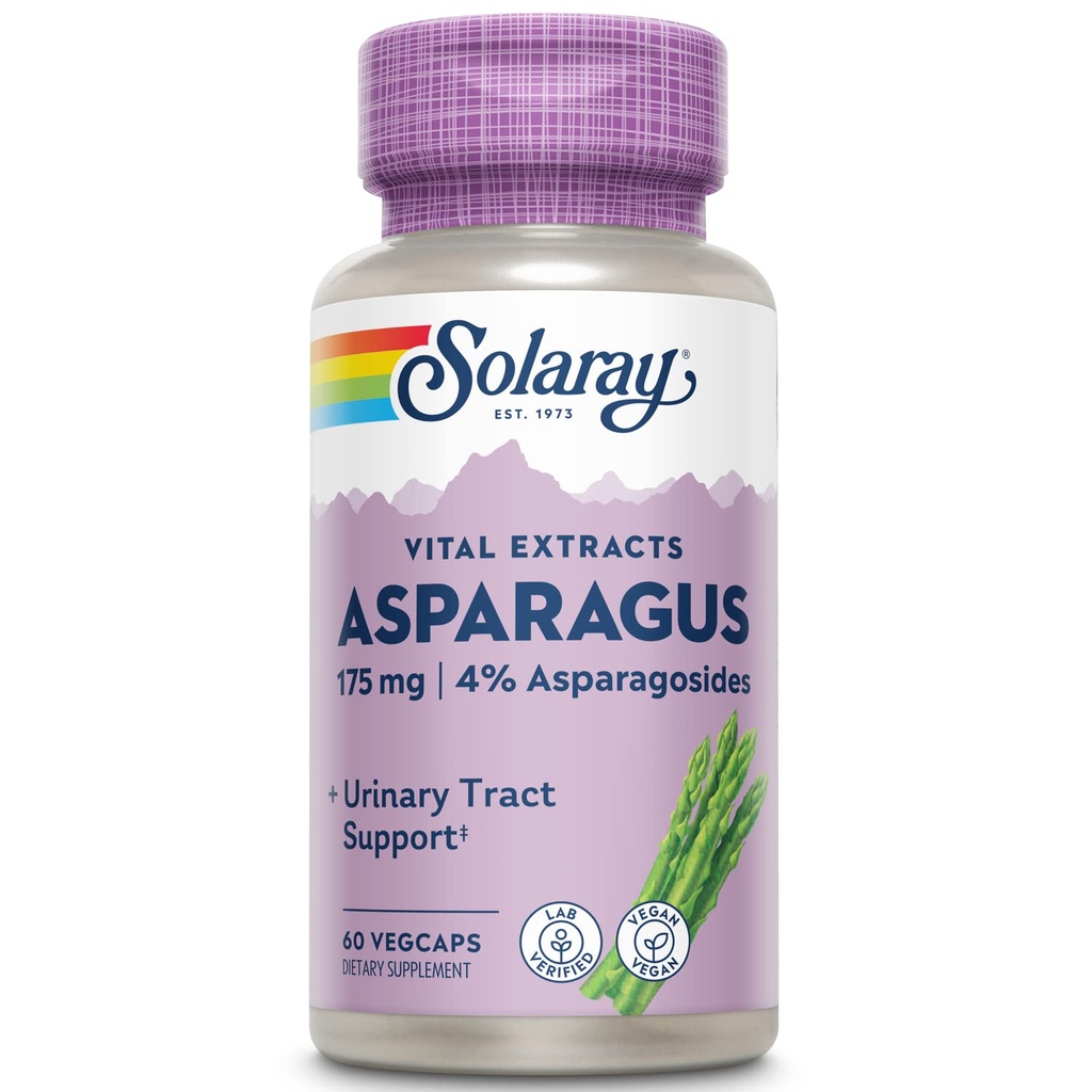 SOLARAY Asparagus Rhizome Extract 175 mg w / Whole Root | Sağlıklı Urinary Tract & Digestive Health Support | 60 VegCaps