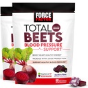 Force Factor Total Beets Blood Pressure Support Supplement with Beets Powder, Great-Tasting Chewables for Heart-Healthy Energy, and Inclusive Nitric Oxide, 120 Chews, 2-Pack