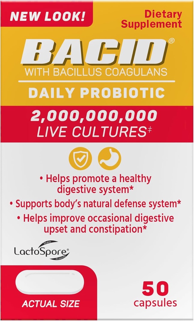Bacillus Coagulans, 50 Kont, Digestion Supplement to improve Occasional Constipation