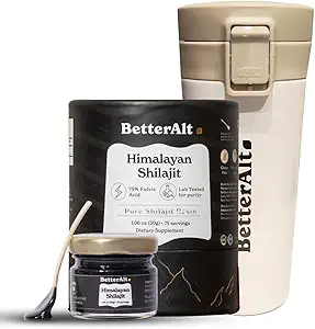 Better Alt Pure Himalayan Shilajit Resin High Potency Gold Grade for Men & Women & Tea Tumbler