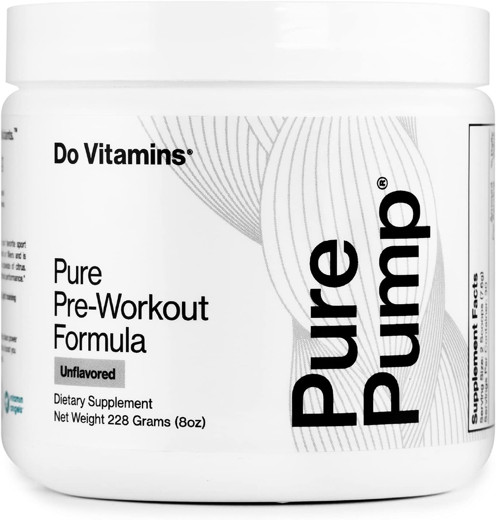 Vitaminler - PurePump Unflavored All- Natural Pre Workout Toz for Men & Women - Clean Preworkout with Tinatine, BCAA, Beta Alanine - Best for Energy, Focus & Pump - Vegan, Zhao, 30 Servisler
