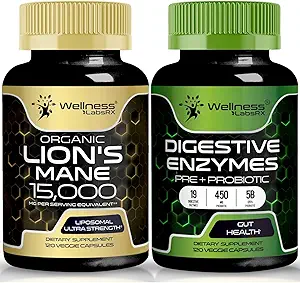 WELLNESS LABSRX Lions Mane Capsules | Digestive Enzymes Capsules