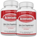 Acne Pills 2 Pack 120 Pills- Vitamin Supplements for Acne Breakouts- Hormonal Pimple Tabletler Kadınlar, Erkekler, Gençler ve Yetişkinler için Clear Oily Skin'e,