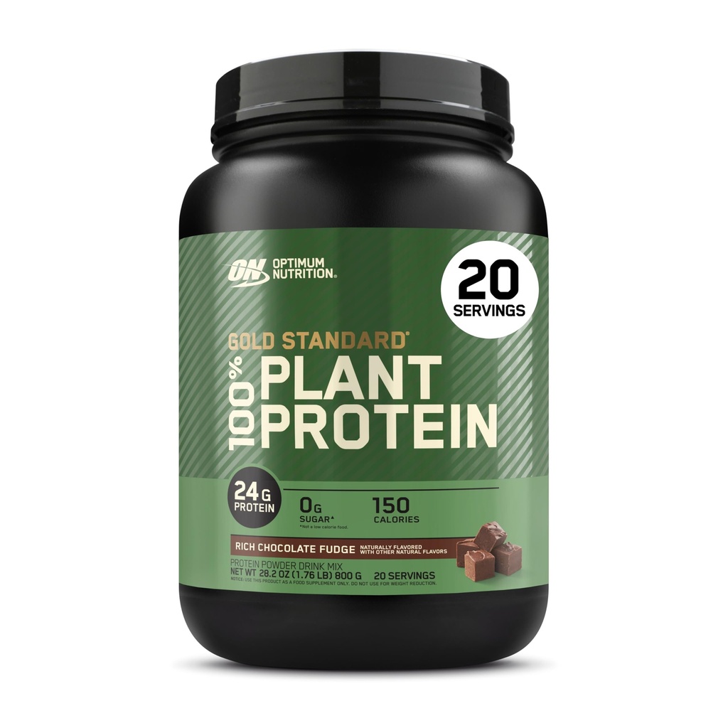 Optimum Beslenme Altın Standardı% 100 Bitki bazlı Protein Toz, Gluten Free, Vegan proteini Kas Destek ve Kurtarma için Amino asitler - Zengin Çikolata Fudge, 20 Hizmet (Pazar Mayıs Vary)