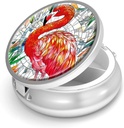 Pill Box-3 Karşılaştırma Küçük Pill Case for Purse & Pocket Mini Metal Pill Holder Travel Pill Container to Hold Supplements Antivirus-Free (Flamingo)