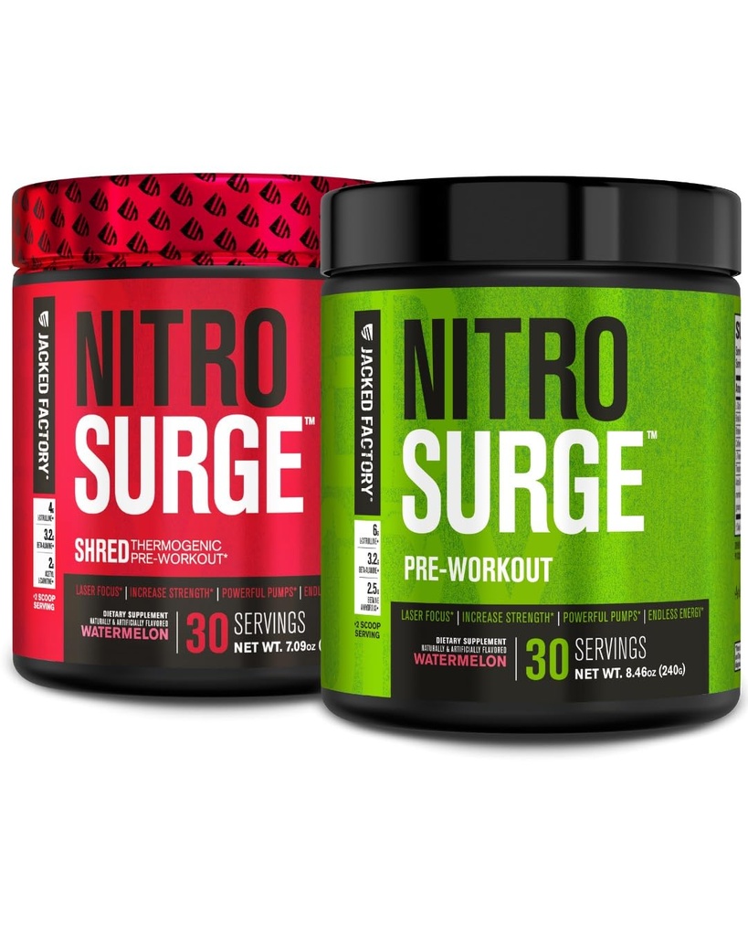 Jacked Factory Nitrosurge, Sumelon & Watermelons Nitrourge Pre-Workout for Men & Women