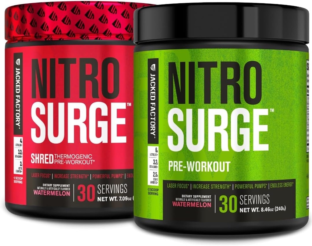 Jacked Factory Nitrosurge, Sumelon & Watermelons Nitrourge Pre-Workout for Men & Women