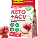 Apple Cider Vinegar Gummies, Advanced ACV Gummy with Probiyotiks, BHB, B12 ve Keto Destek - Metabolism, Digestion, Gut & Immune Health - Sugar Free, Vegan, 180 Counts