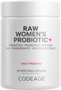 Kodaj Raw Women's Probiyotik+ Supplement - 34 Probiyotik Strains, 100 Milyar CFUs, Digestive Enzymes, Prebiyotik Mix, DIM, Herbal Türleri, Phytonutrients - Non-GMO - 30 Capsules