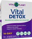 Vital Planet - Vital Detox με Γαϊδουράγκαθο Γάλατος, Quercetin, Alpha Lipoic Acid, Choline, και Βότανα, για Περιστασιακά Αέριο και Αίμα, Υποστηρίζει Υγιεινή Εντερική Ισορροπία, 2-Μέρος 14 Σετ Ημέρας, 56 Κάψουλες