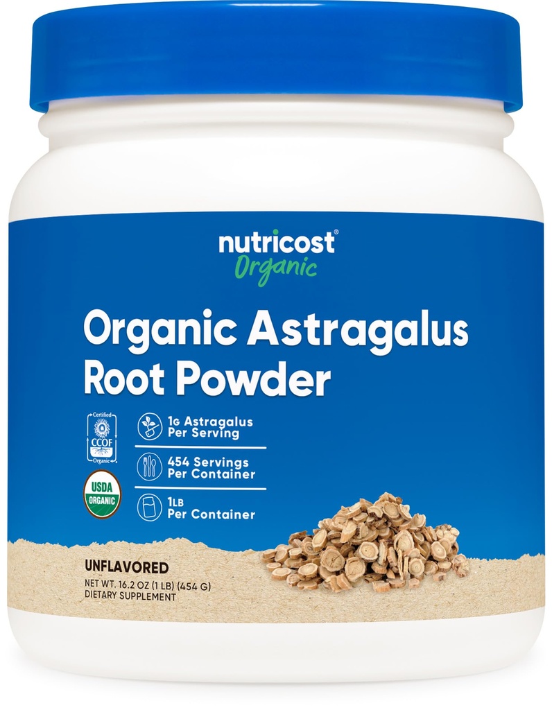 Nutricost Organic Astragalus Root Toz 1LB - Gluten Free, Non-GMO, Vegetarian