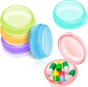 Patelai 6 Packs Small Pill Organizer Box, Travel Pill Container Günlük Mini Tıp Davası Pocket Purse Notcase Travel Medicine Cod Liver Oil Storage Box (Fresh Color)