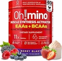 Oh!mino Essential Amino Acids Supplement. Berry Blast, Caffeinated Powder. All 9 EAAs, BCAAs and The Perfect Amino for Workouts, Amino Energy, and to Build Muscle, and Recover Faster.