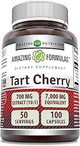Amazing Formulas Tart Cherry Extract 700 Mg Ekstraksiyonu (10:1) Algoritmalar Tamam | 7000 Mg | Non-GMO | Gluten Free | ABD'de Yapılacaklar (1 Pack, 100 Count)