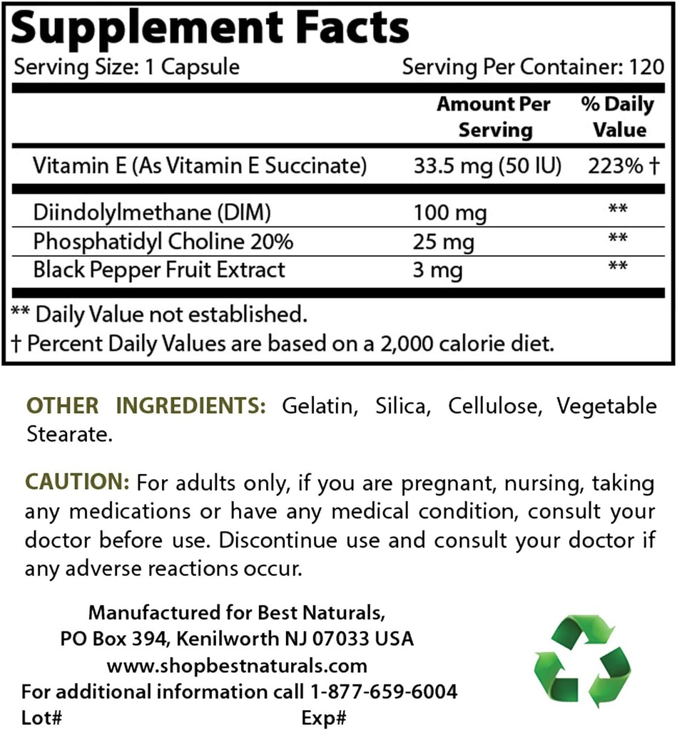 En İyi Doğallar DIM Supplement 100 mg & Ashwagandha Extract 500 Mg