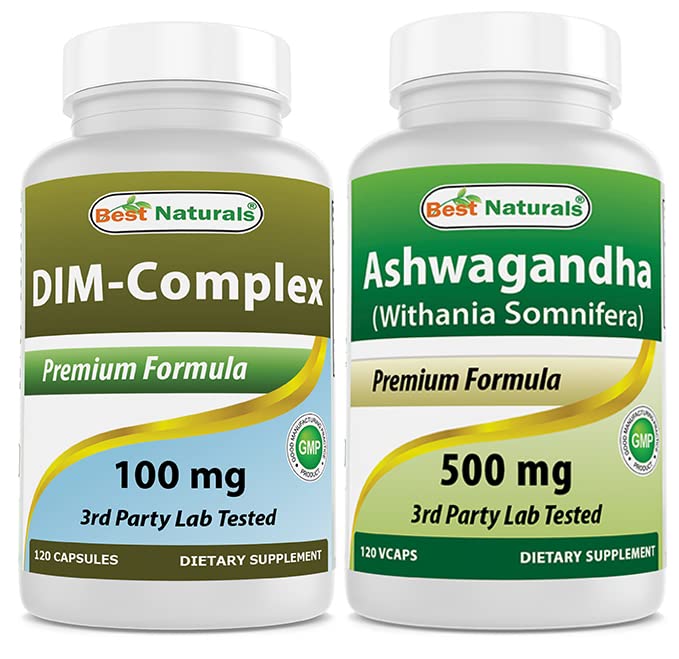 En İyi Doğallar DIM Supplement 100 mg & Ashwagandha Extract 500 Mg