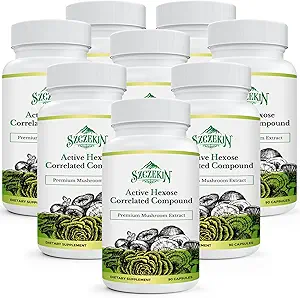 Aktif Hexose Corlev bileşikler 1500 mg Supplement, Natural 8 Mushroom Extract Supplement, Immune System, Liver Function, Natural Killer ve T Hücreler Aktivitesi, 720 Veggie Capsules