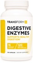 TransformHQ Digestive Enzymes Supplement (120 Κάψουλες) - 16 Ένζυμα, Υποστηρίξτε Υγιεινή Πέψη