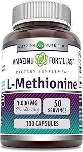 Amazing Formulas L-Methionine Supplement | 100 Capsules | Non-GMO | Gluten-Free | ABD'de Yapıldı