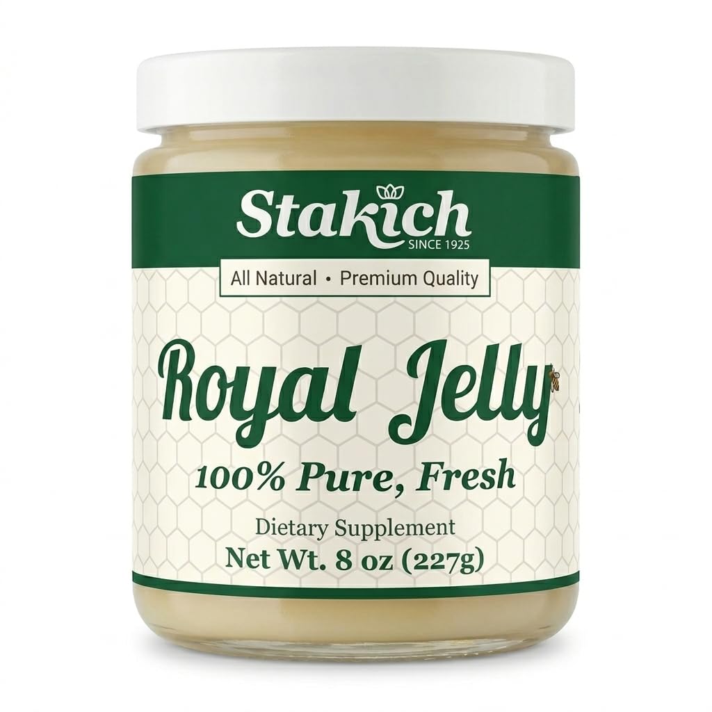 Stakich Fresh Royal Jelly - Pure, All Natural - Δεν Πρόσθετα/Flavors/Συντηρητικά Προστέθηκε - 8 Ουγγιά (227 γραμμάρια)