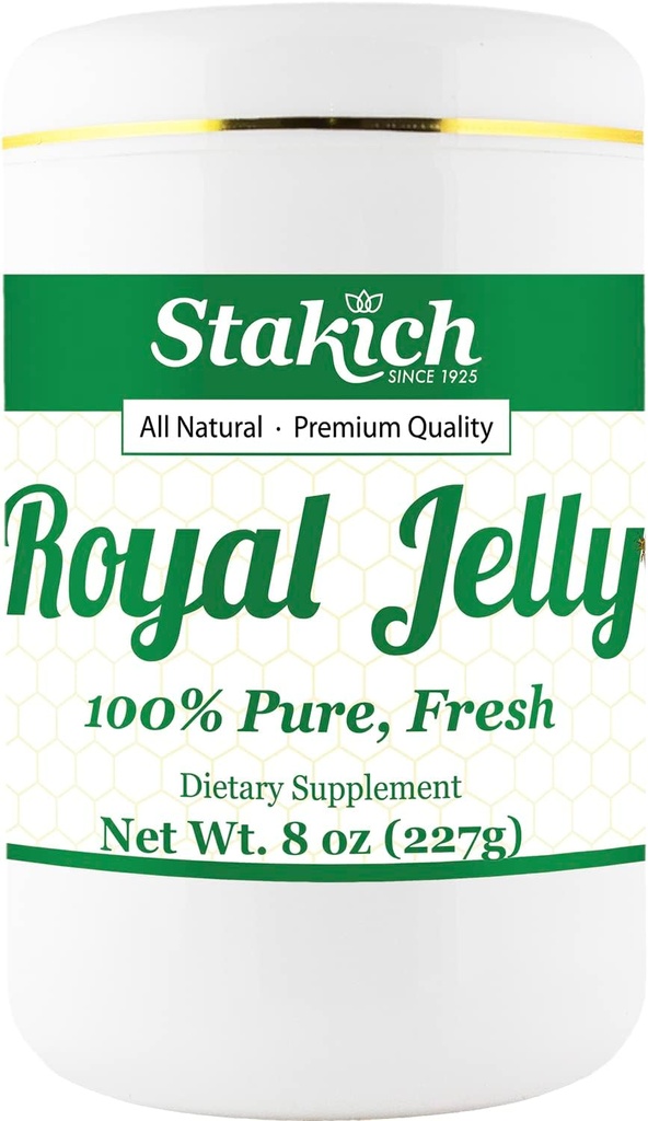 Stakich Fresh Royal Jelly - Pure, All Natural - Nomixs/Flavors / Preservatives eklendi - 8 Ounce (227 Gram)
