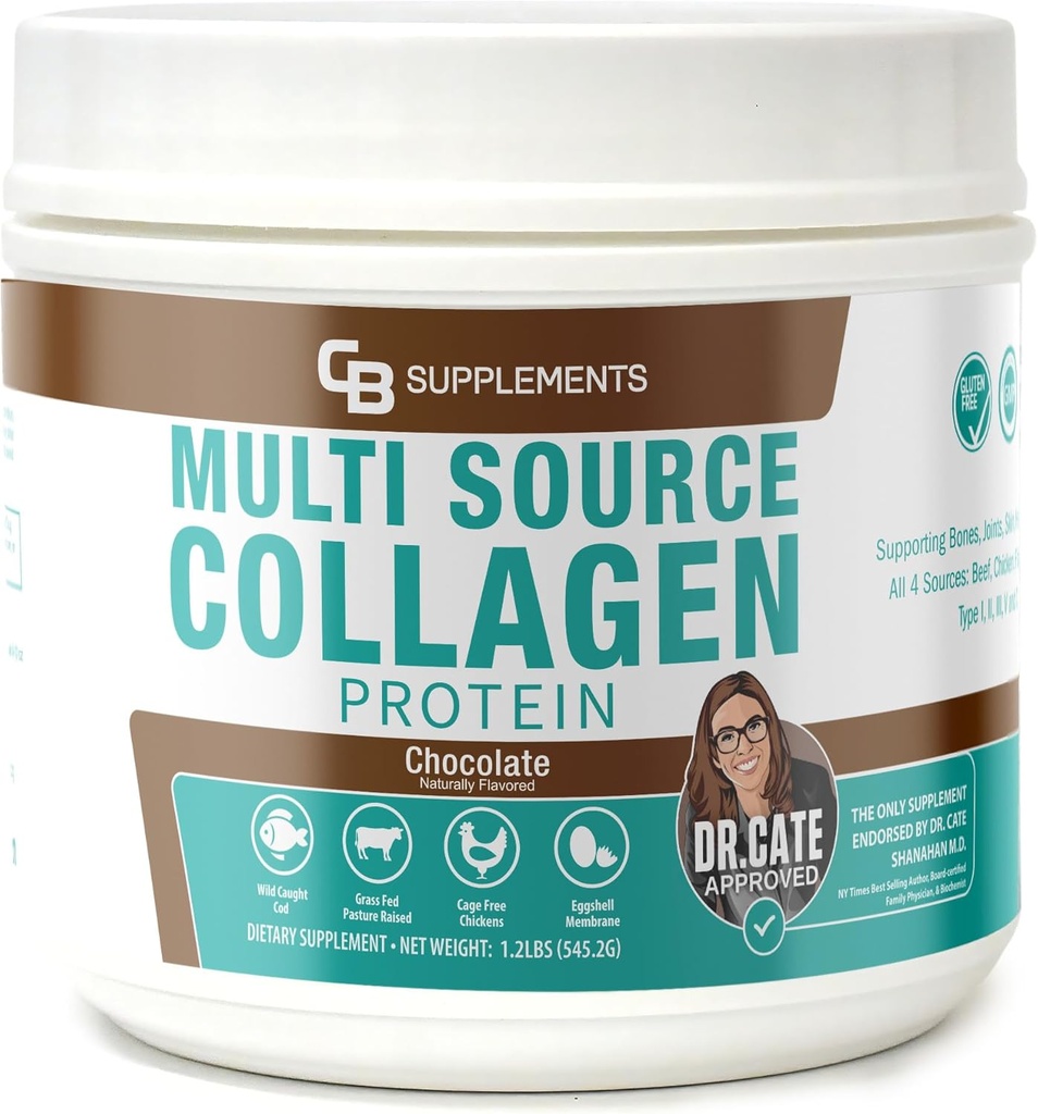 CB Supplements Multi Collagen Protein - Ortak, Skin, Gut, Saç ve Çiçek Sağlığı için Hidrojektif Kolaj - II, III, V & X - Grass-Fed & Clean - 58 Servisler