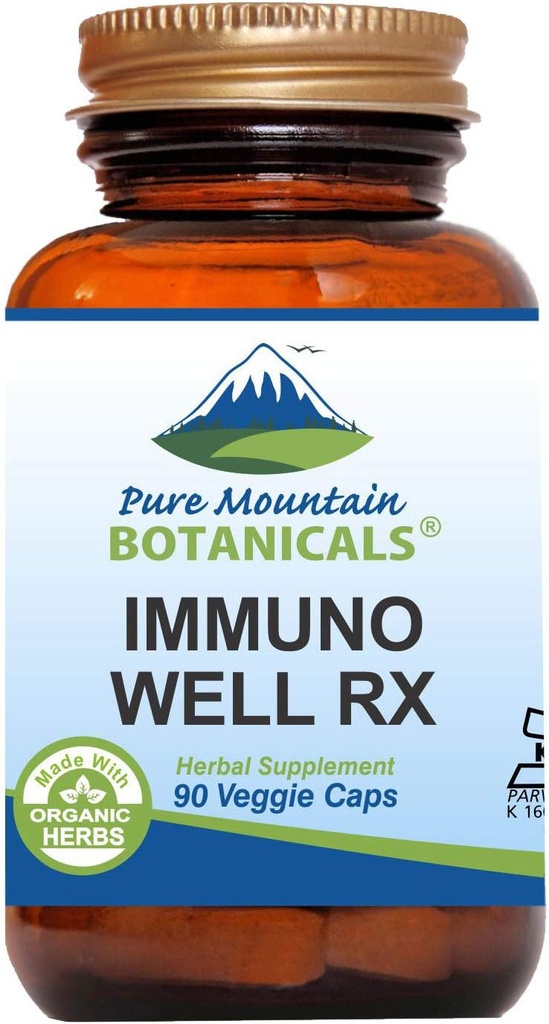 Saf Dağ Botanikleri Immuno Well RX - Kosher Caps with Organicgalus Echinacea Honey Maitake Shiitake Mushroom Honeysuckle & Beta Glucan