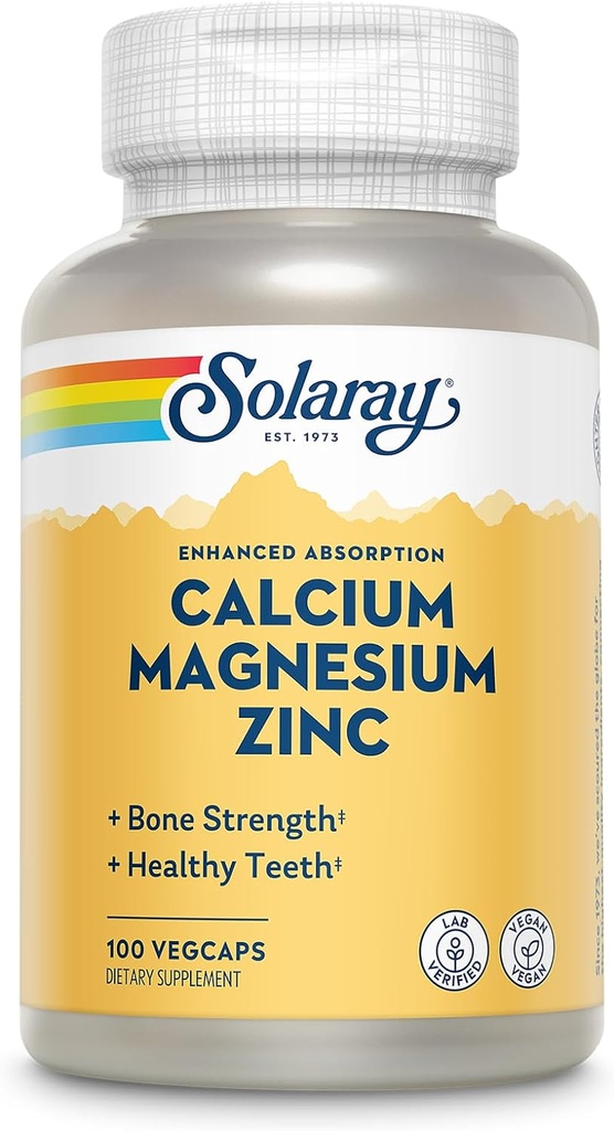 SOLARAYelli Magnezyum Çinko Supplement - Steel 1000 mg, Magnezyum 500 mg - Bone Health, Muscle Function, Heart Health ve Immune Support - Vegan, 60 Day Garanti, 25 Hizmet, 100 VegCaps