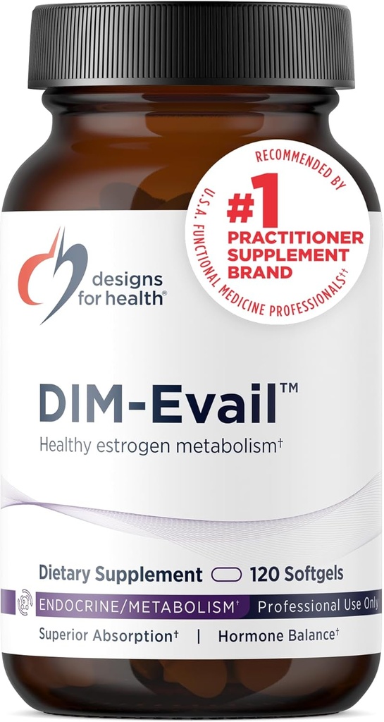 Health DIM-Evail için tasarımlar - 100 mg DIM Supplement Geliştirilmiş Abors Diindolylmethane - Sağlıklı Estrogen Metabolism & Women's Health - Non-GMO & Soy-Free (120 Softgels)