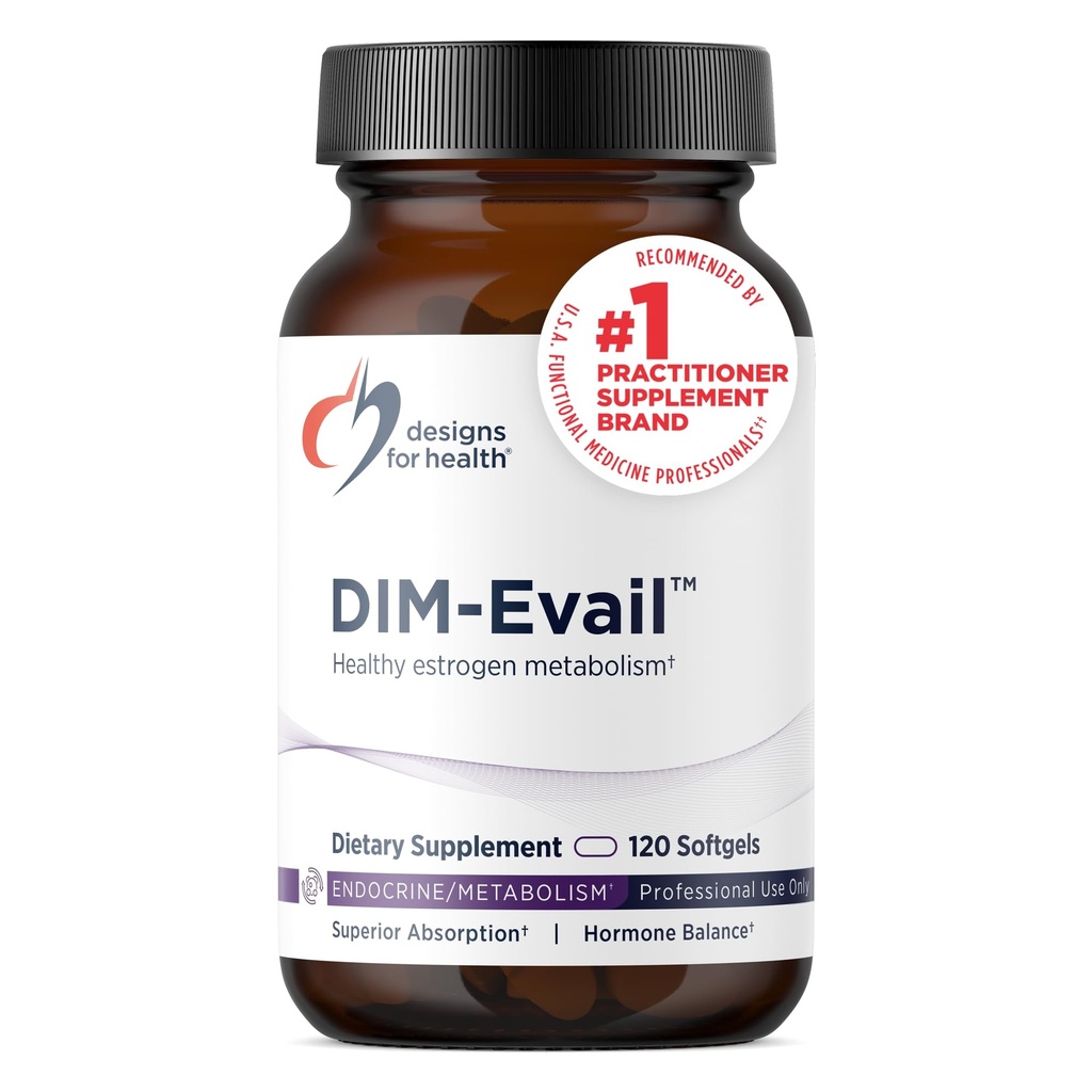 Health DIM-Evail için tasarımlar - 100 mg DIM Supplement Geliştirilmiş Abors Diindolylmethane - Sağlıklı Estrogen Metabolism & Women's Health - Non-GMO & Soy-Free (120 Softgels)